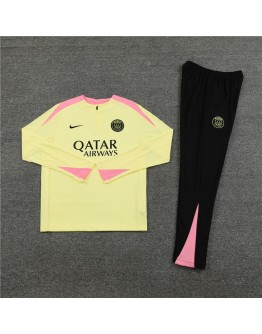 Paris Tracksuits Long Sleeve Soccer Training Uniforms Yellow