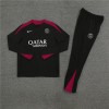 Paris Tracksuits Long Sleeve Soccer Training Uniforms Red Black