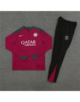 Paris Tracksuits Long Sleeve Soccer Training Uniforms Red