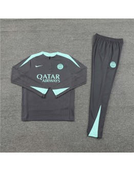 Paris Tracksuits Long Sleeve Soccer Training Uniforms Grey