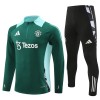 Manchester United Tracksuits Long Sleeve Soccer Training Uniforms Green