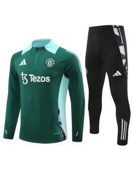 Manchester United Tracksuits Long Sleeve Soccer Training Uniforms Green