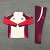 Bayern Tracksuits Long Sleeve Soccer Training Uniforms White-Red