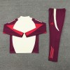 Bayern Tracksuits Long Sleeve Soccer Training Uniforms White-Red