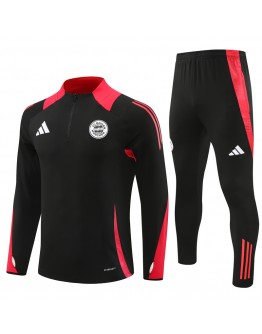 Bayern Tracksuits Long Sleeve Soccer Training Uniforms Red-Black