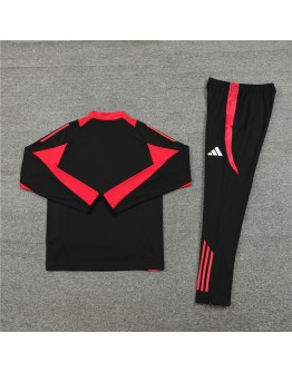 Bayern Tracksuits Long Sleeve Soccer Training Uniforms Red-Black