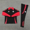 Bayern Tracksuits Long Sleeve Soccer Training Uniforms Red-Black