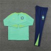 Brazil Tracksuits Long Sleeve Soccer Training Uniforms Green