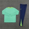 Brazil Tracksuits Long Sleeve Soccer Training Uniforms Green