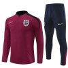 England Tracksuits Long Sleeve Soccer Training Uniforms Red