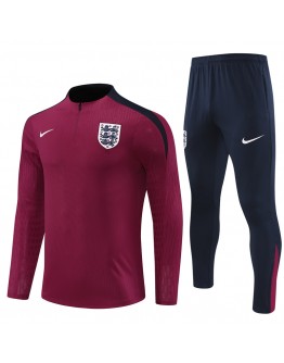 England Tracksuits Long Sleeve Soccer Training Uniforms Red