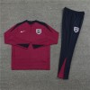 England Tracksuits Long Sleeve Soccer Training Uniforms Red