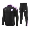 England Tracksuits Long Sleeve Soccer Training Uniforms Black