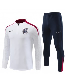 England Tracksuits Long Sleeve Soccer Training Uniforms White