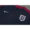 England Tracksuits Long Sleeve Soccer Training Uniforms Dark Blue