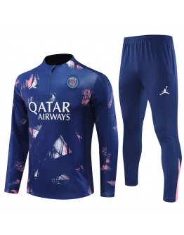 Jordan Paris Tracksuits Long Sleeve Soccer Training Uniforms Blue Camouflage