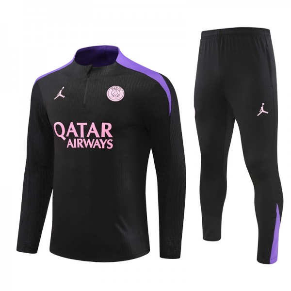 Jordan Paris Tracksuits Long Sleeve Soccer Training Uniforms Black Purples