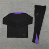 Jordan Paris Tracksuits Long Sleeve Soccer Training Uniforms Black Purples