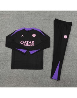 Jordan Paris Tracksuits Long Sleeve Soccer Training Uniforms Black Purples