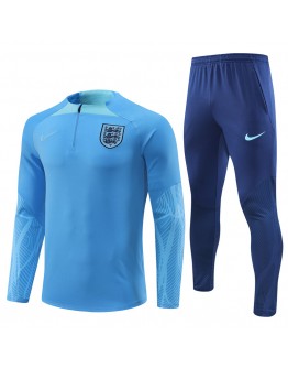 England Tracksuits Long Sleeve Soccer Training Uniforms Light Blue