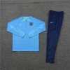 England Tracksuits Long Sleeve Soccer Training Uniforms Light Blue