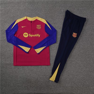 Barcelona Tracksuits Long Sleeve Soccer Training Uniforms Red