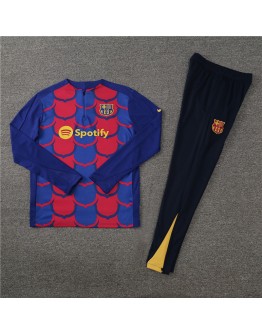 Barcelona Tracksuits Long Sleeve Soccer Training Uniforms Red Blue