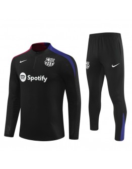 Barcelona Tracksuits Long Sleeve Soccer Training Uniforms Black