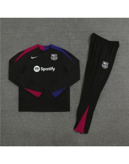 Barcelona Tracksuits Long Sleeve Soccer Training Uniforms Black