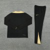 Barcelona Tracksuits Long Sleeve Soccer Training Uniforms  Black-Gold