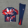 Paris Tracksuits Long Sleeve Soccer Training Uniforms Red Camouflage