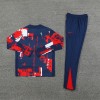 Paris Tracksuits Long Sleeve Soccer Training Uniforms Red Camouflage