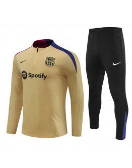 Barcelona Tracksuits Long Sleeve Soccer Training Uniforms Gold