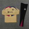 Barcelona Tracksuits Long Sleeve Soccer Training Uniforms Gold