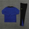 Barcelona Tracksuits Long Sleeve Soccer Training Uniforms Deep Blue