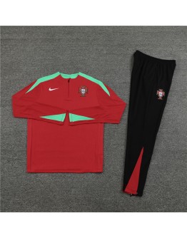 Portugal Tracksuits Long Sleeve Soccer Training Uniforms Red