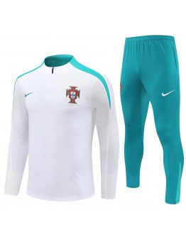 Portugal Tracksuits Long Sleeve Soccer Training Uniforms White