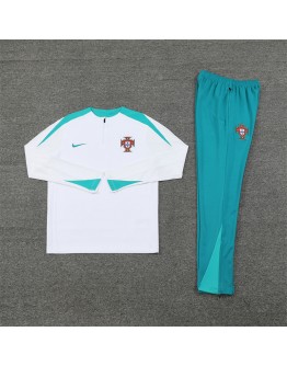 Portugal Tracksuits Long Sleeve Soccer Training Uniforms White