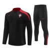 Portugal Tracksuits Long Sleeve Soccer Training Uniforms Black