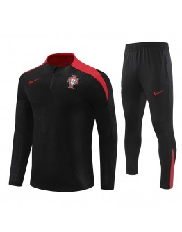 Portugal Tracksuits Long Sleeve Soccer Training Uniforms Black