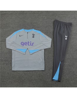 Tottenham Hotspur Tracksuits Long Sleeve Soccer Training Uniforms Grey