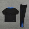 Netherlands Tracksuits Long Sleeve Soccer Training Uniforms Black