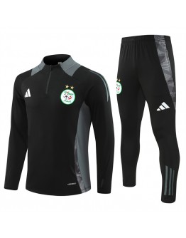 Algeria Tracksuits Long Sleeve Soccer Training Uniforms Black