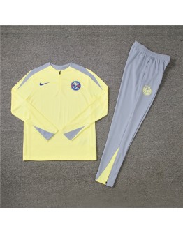 America Tracksuits Long Sleeve Soccer Training Uniforms Yellow