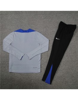 Inter Milan Tracksuits Long Sleeve Soccer Training Uniforms Grey