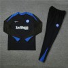 Inter Milan Tracksuits Long Sleeve Soccer Training Uniforms Royal Black