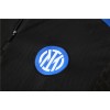 Inter Milan Tracksuits Long Sleeve Soccer Training Uniforms Royal Black