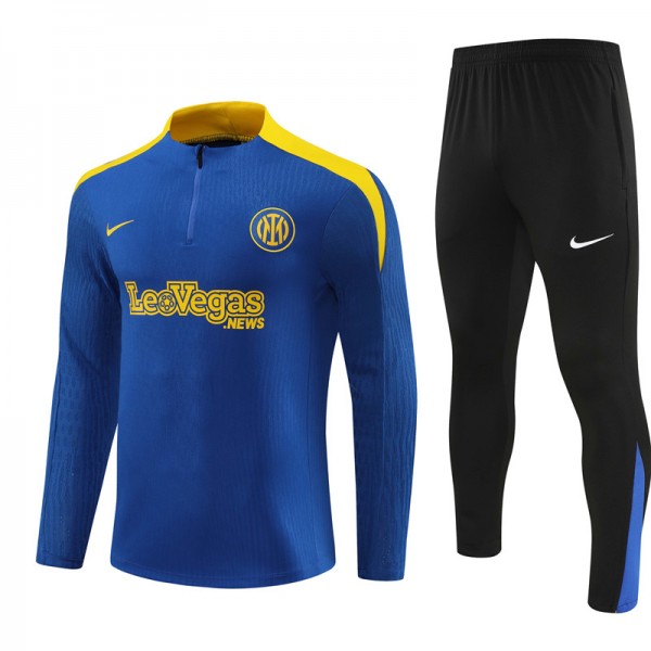 Inter Milan Tracksuits Long Sleeve Soccer Training Uniforms Blue