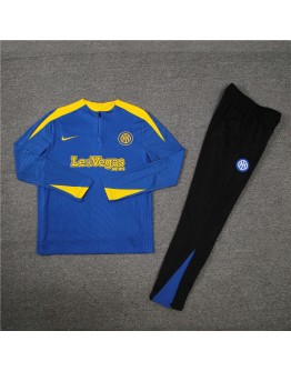 Inter Milan Tracksuits Long Sleeve Soccer Training Uniforms Blue