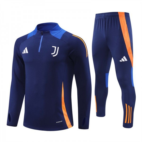 Juve Paris Tracksuits Long Sleeve Soccer Training Uniforms Blue